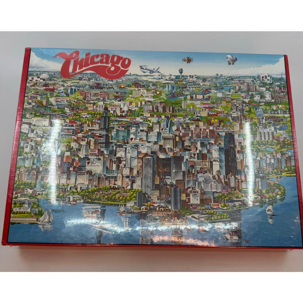 vintage FACTORY SEALED City of Chicago puzzle by Buffalo Games - NIB 504 pieces